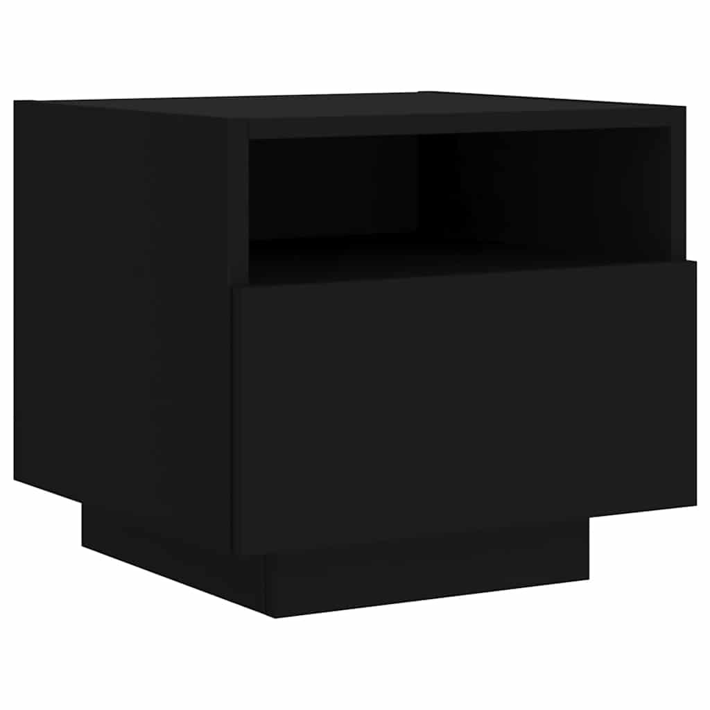 Nachttische mit LED-Leuchten 2 Stk. Schwarz 40x39x37 cm